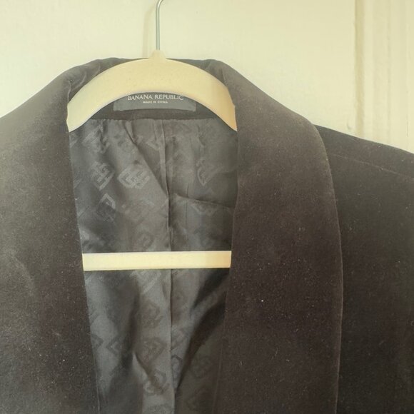 BANANA REPUBLIC BLACK NORTE VELVET TUXEDO SUIT JACKET 42R - Worn Once! - Picture 4 of 8